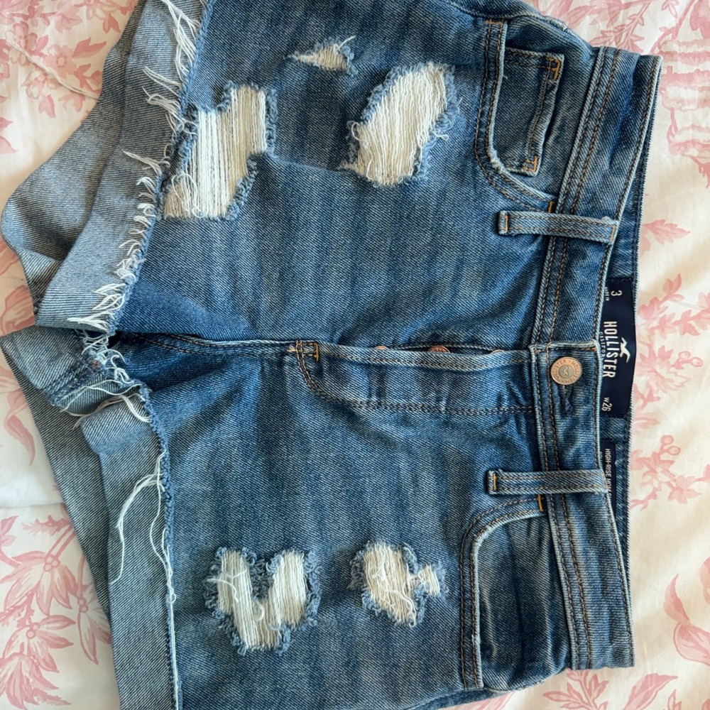 Hollister Women's Distressed Blue Jean Shorts